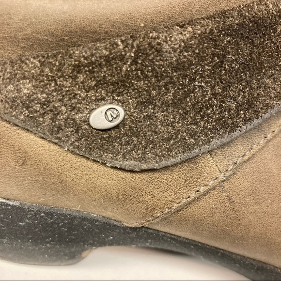 MERRELL  LUX Sz 10 Mid Nubuck Leather Moto Style Ankle Boots - Picture 10 of 14